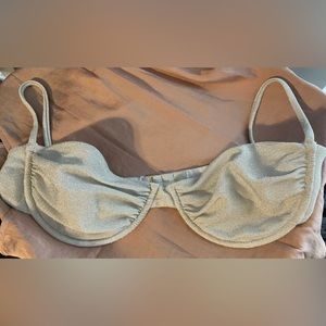 White Glitter Bikini Top